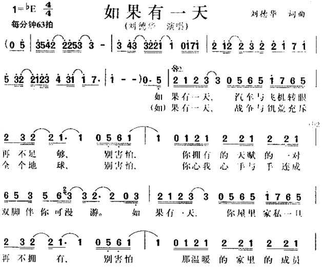 如果有一天道地绿茶2003广告歌简谱