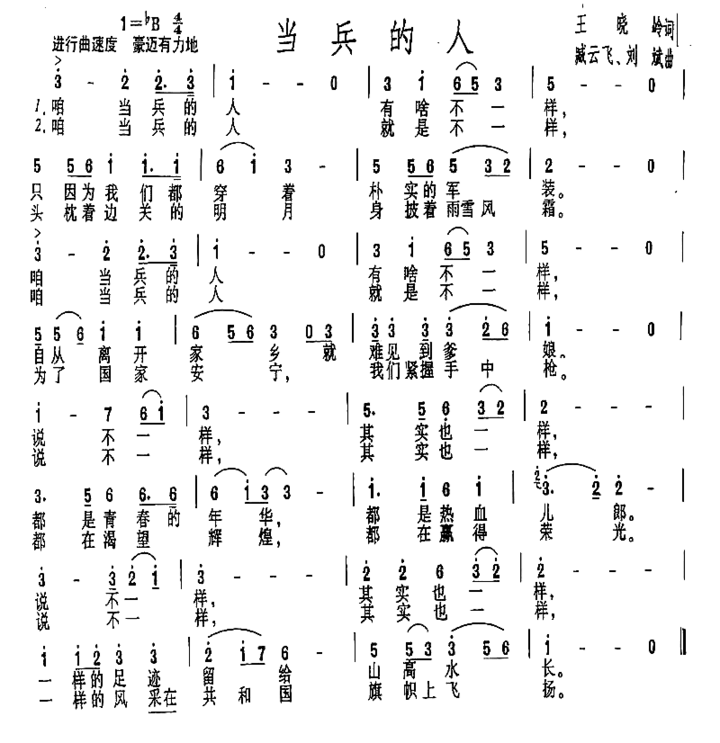 当兵的人简谱