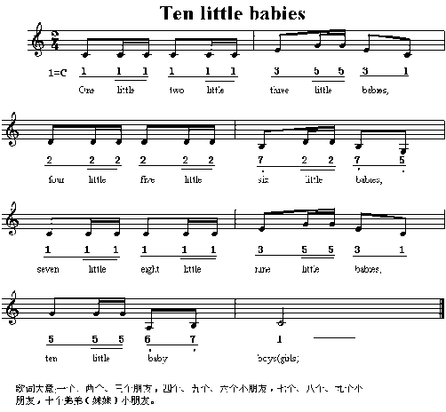 TenLittleBabies简谱