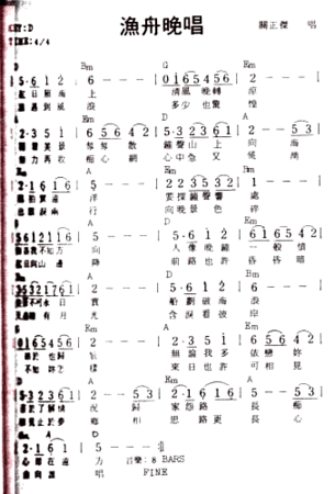 渔舟晚唱简谱