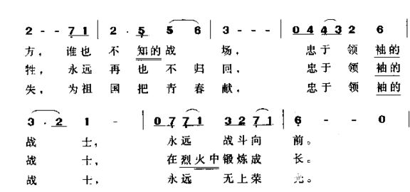 战士的誓言简谱