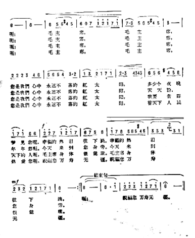 见到了毛主席简谱