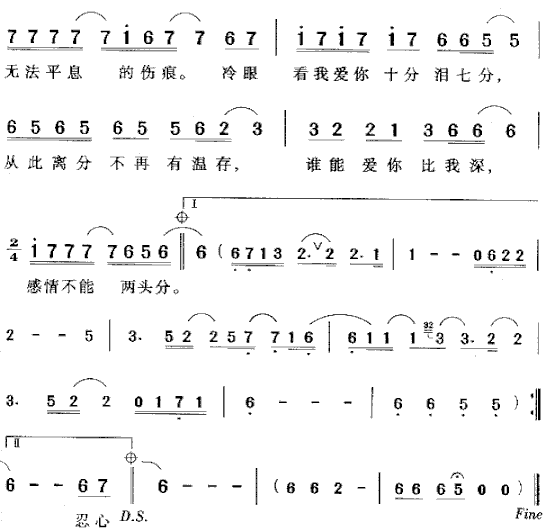 爱你十分泪七分简谱