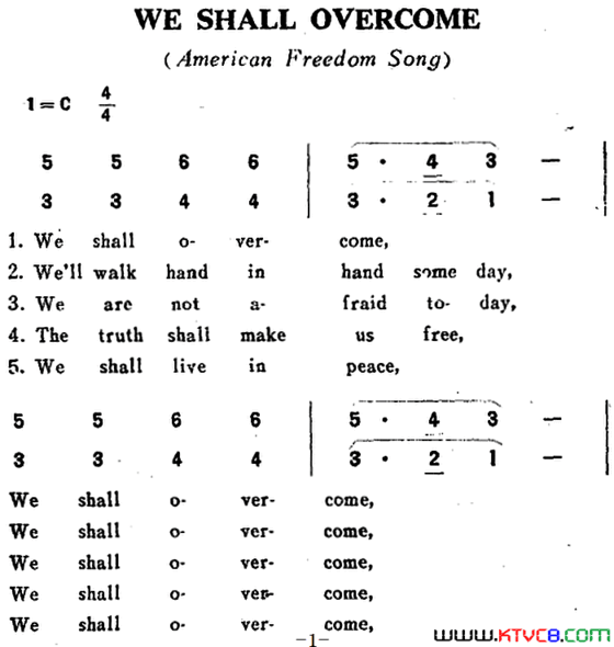 [美]WESHALLOVERCOME我们一定会胜利[美]WE SHALL OVERCOME我们一定会胜利简谱