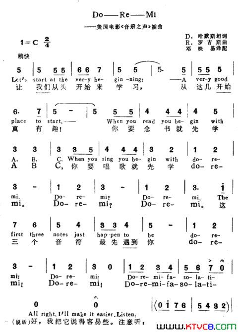 Do—Re—Mi美国电影《音乐之声》插曲Do  —  Re  —   Mi美国电影《音乐之声》插曲简谱