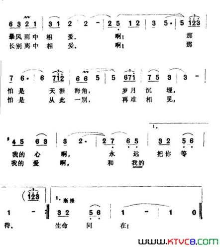 怎能忘怀电影《第二次握手》插曲简谱