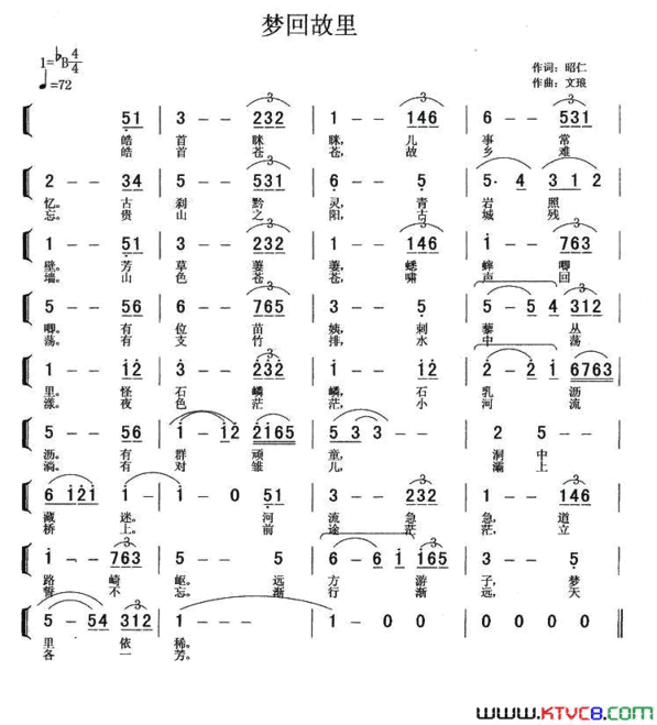 梦回故里钢琅琴伴奏谱+简谱简谱