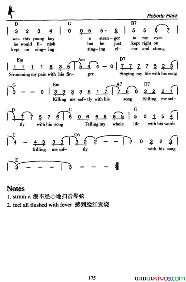 KillingMeSoftlywithHisSong他的歌使我心碎Killing Me Softly with His Song他的歌使我心碎简谱