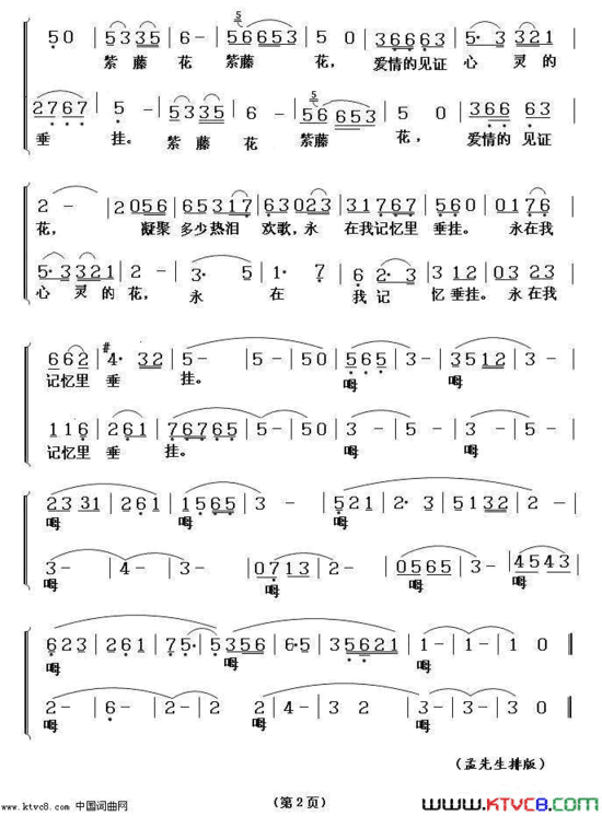 紫滕花简谱