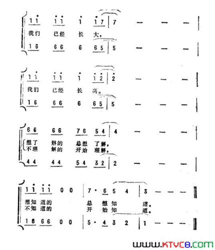 我们已经长大电视剧《中队的秘密》主题曲简谱