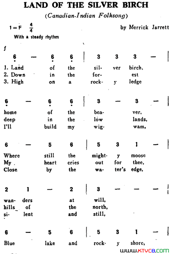 [加拿大]LANDOFTHESILVERBIRCH白桦树之乡[加拿大]LAND OF THE SILVER BIRCH白桦树之乡简谱