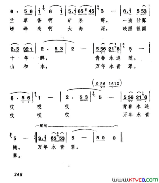 崂山美电视音乐片《青岛青春的岛》选曲简谱