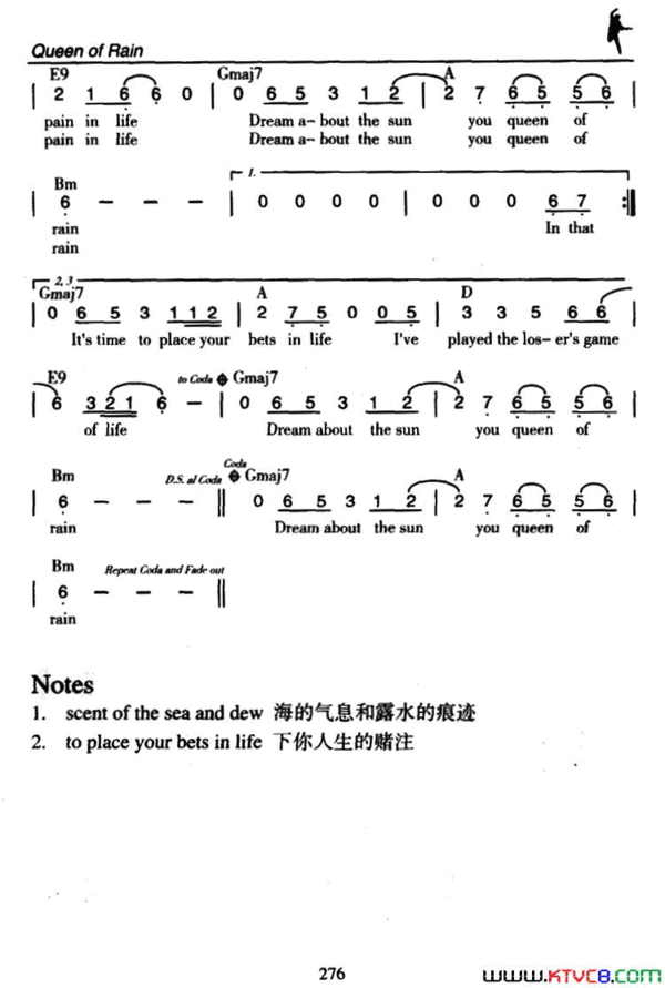 QueenofRain雨的女王Queen of Rain雨的女王简谱