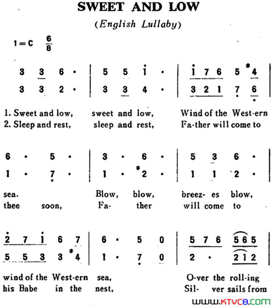 [英]SWEETANDLOW睡吧，孩子[英]SWEET AND LOW睡吧，孩子简谱
