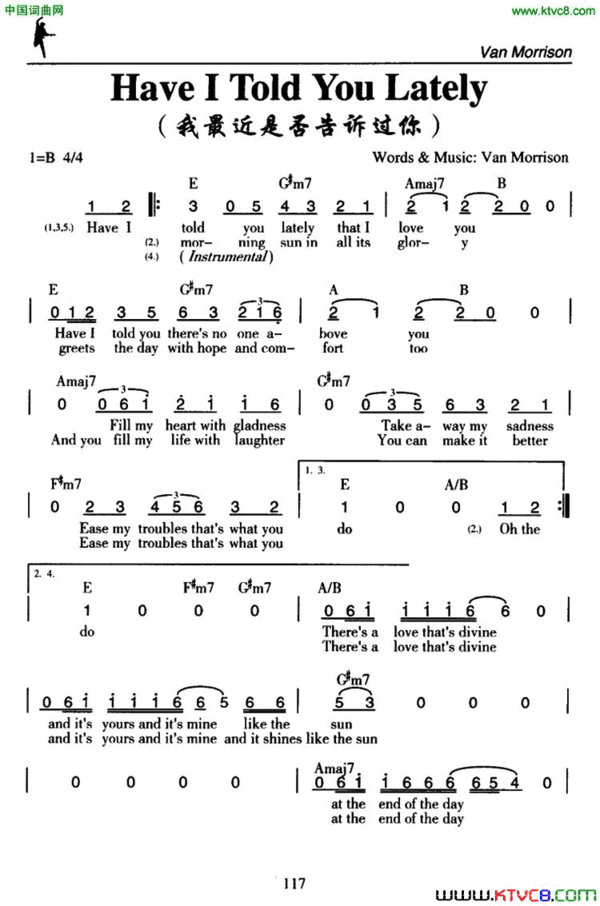 HaveIToldYouLately我最近是否告诉过你Have I Told You Lately我最近是否告诉过你简谱