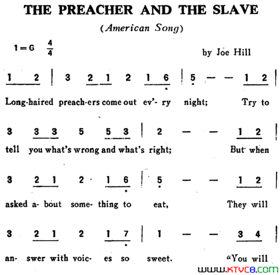 [英]THEPREACHERANDTHESLAVE传道士和奴隶[英]THE PREACHER AND THE SLAVE传道士和奴隶简谱