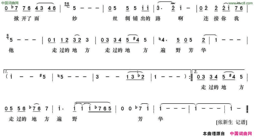 丝路2015年央视春晚歌曲简谱