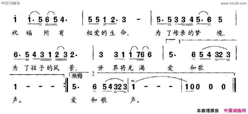 祝福未来简谱