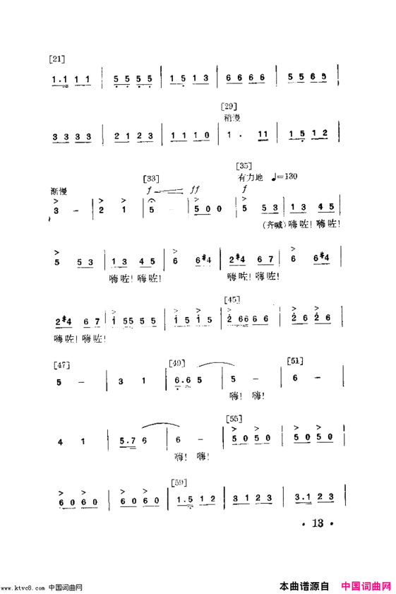 女锻工舞蹈音乐简谱