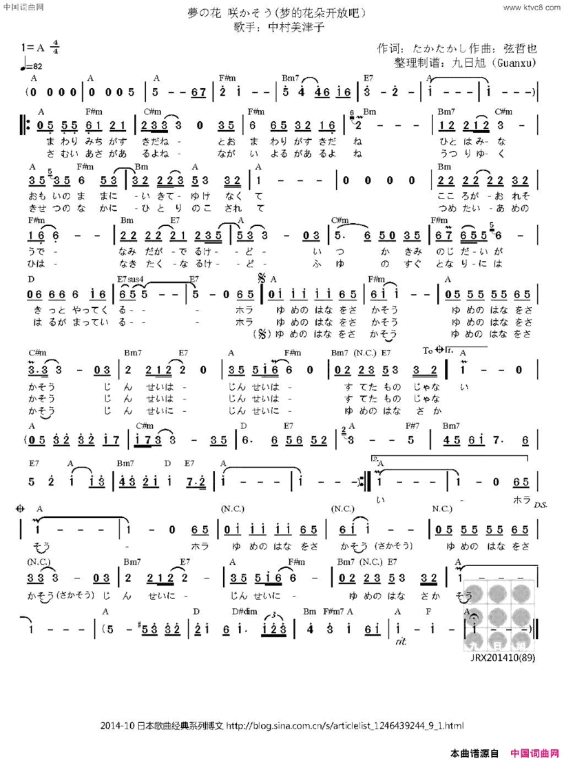 [日]夢の花咲かそう梦的花朵开放吧[日]夢の花 咲かそう梦的花朵开放吧简谱