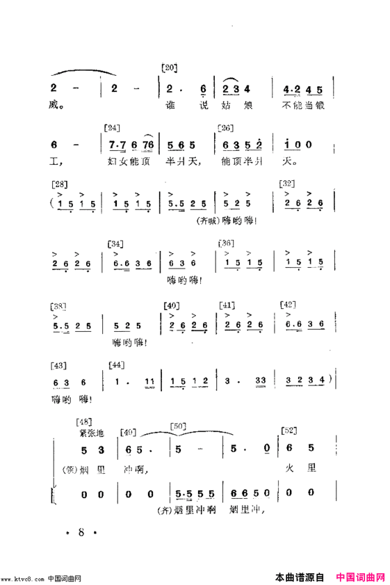 女锻工舞蹈音乐简谱