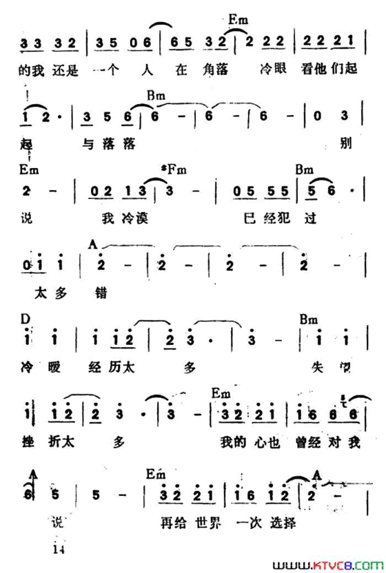 别说我冷漠带和弦简谱